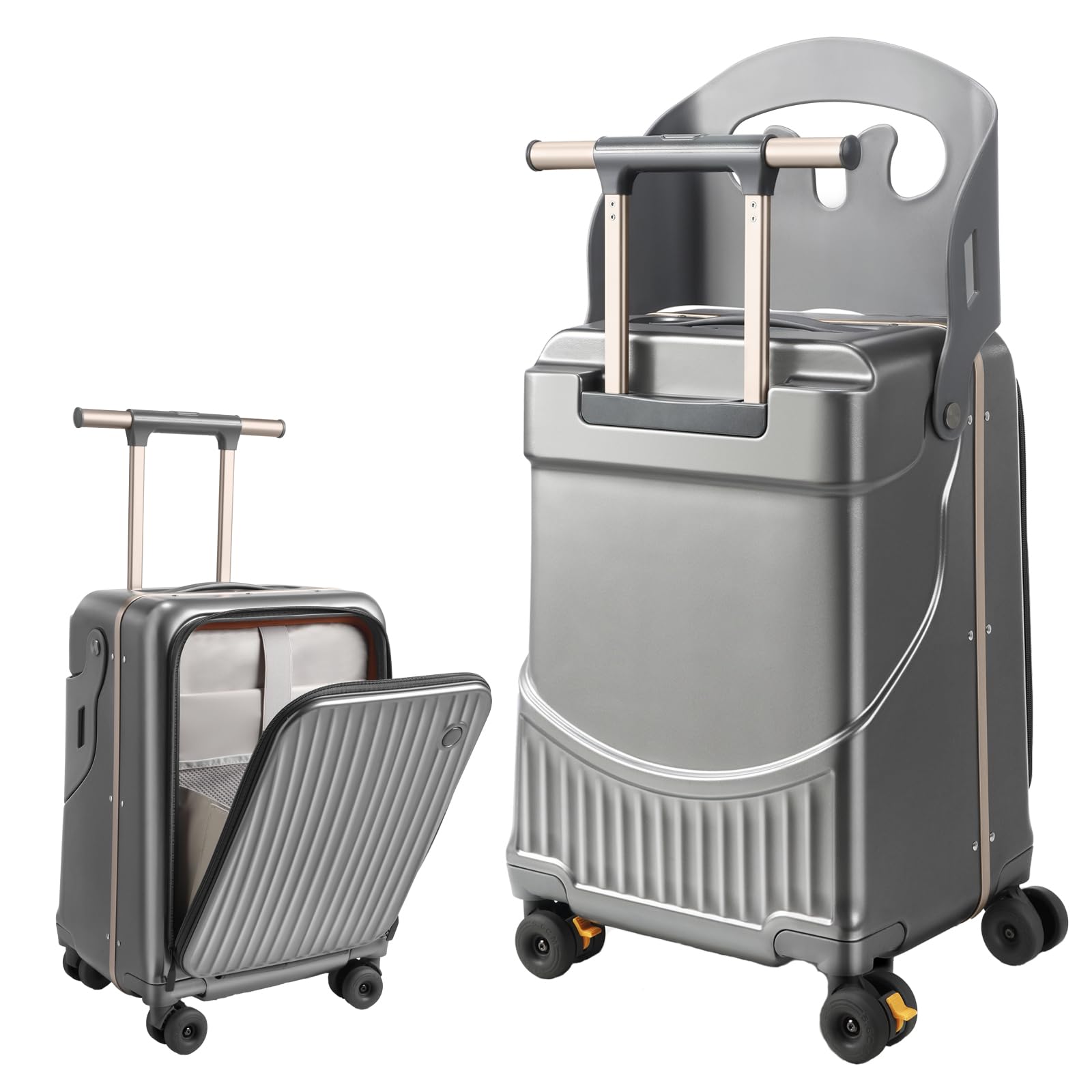 20" Ride-On Hardside Carry-On Suitcase with Seat & TSA Lock