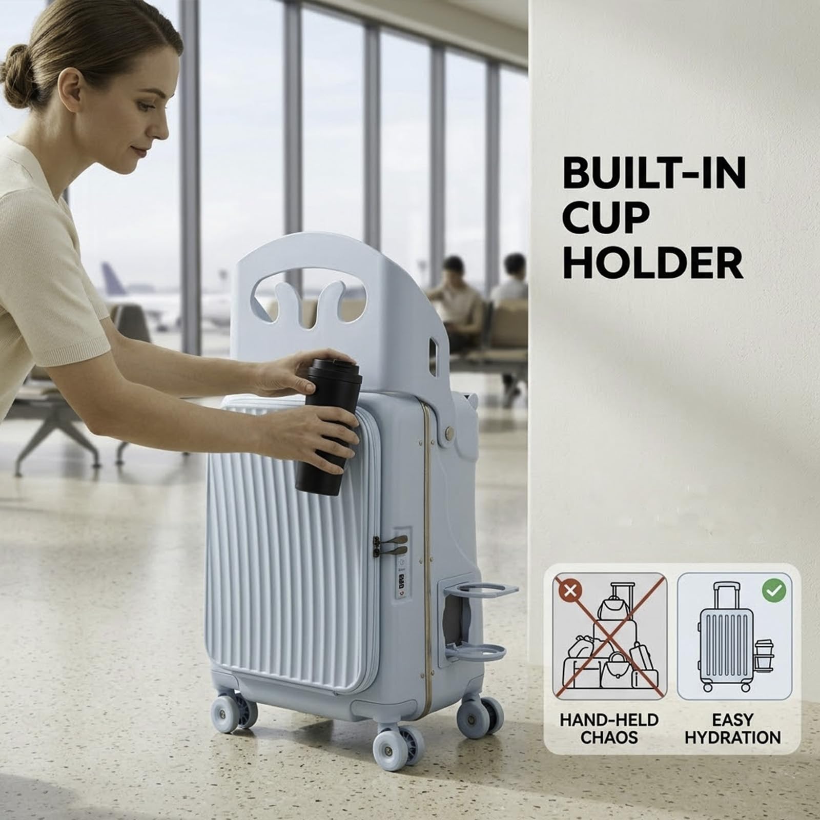 20" Ride-On Hardside Carry-On Suitcase with Seat & TSA Lock