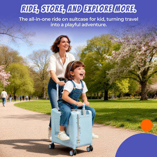 20" Kids Ride-On Carry-On Suitcase with Detachable Seat & TSA Lock