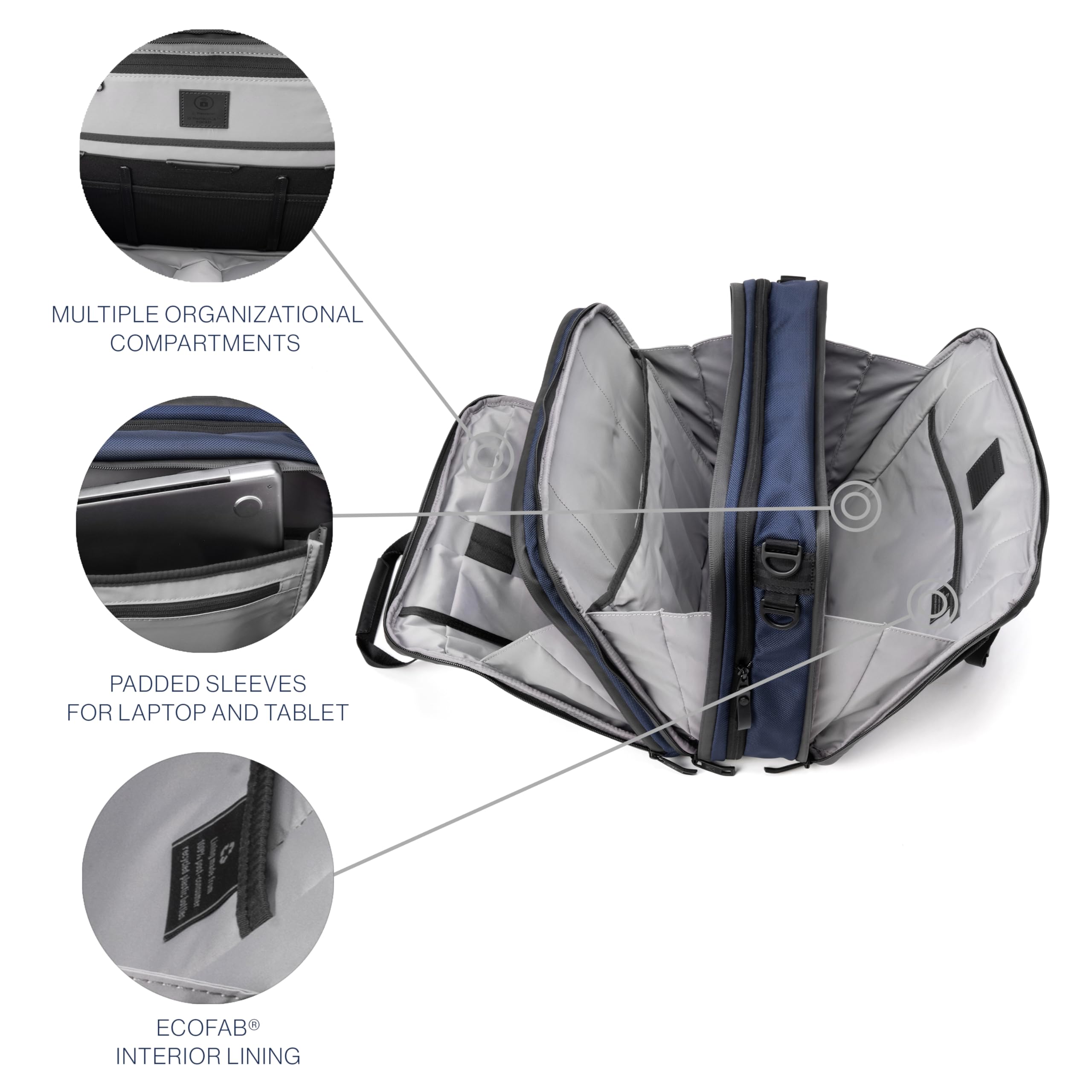 16" Expandable Laptop Briefcase – Water-Resistant for Work & Travel